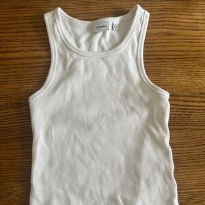 Aritzia Honor tank top 2xs xxs white thick rib ribbed cotton y2k aesthetic basic